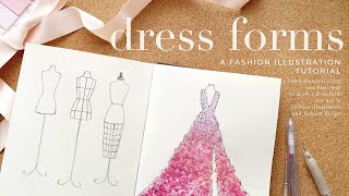 How To Draw A Dress Form Fashion Illustration Tutorial