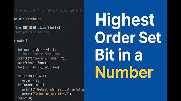 Find Highest Order Set Bit in Number Using C Program