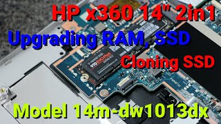 HP x360 14' Laptop SSD & Memory Upgrade Clone SSD