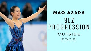 MAO ASADA (浅田真央) TRIPLE LUTZ PROGRESSION (INSIDE to OUTSIDE)