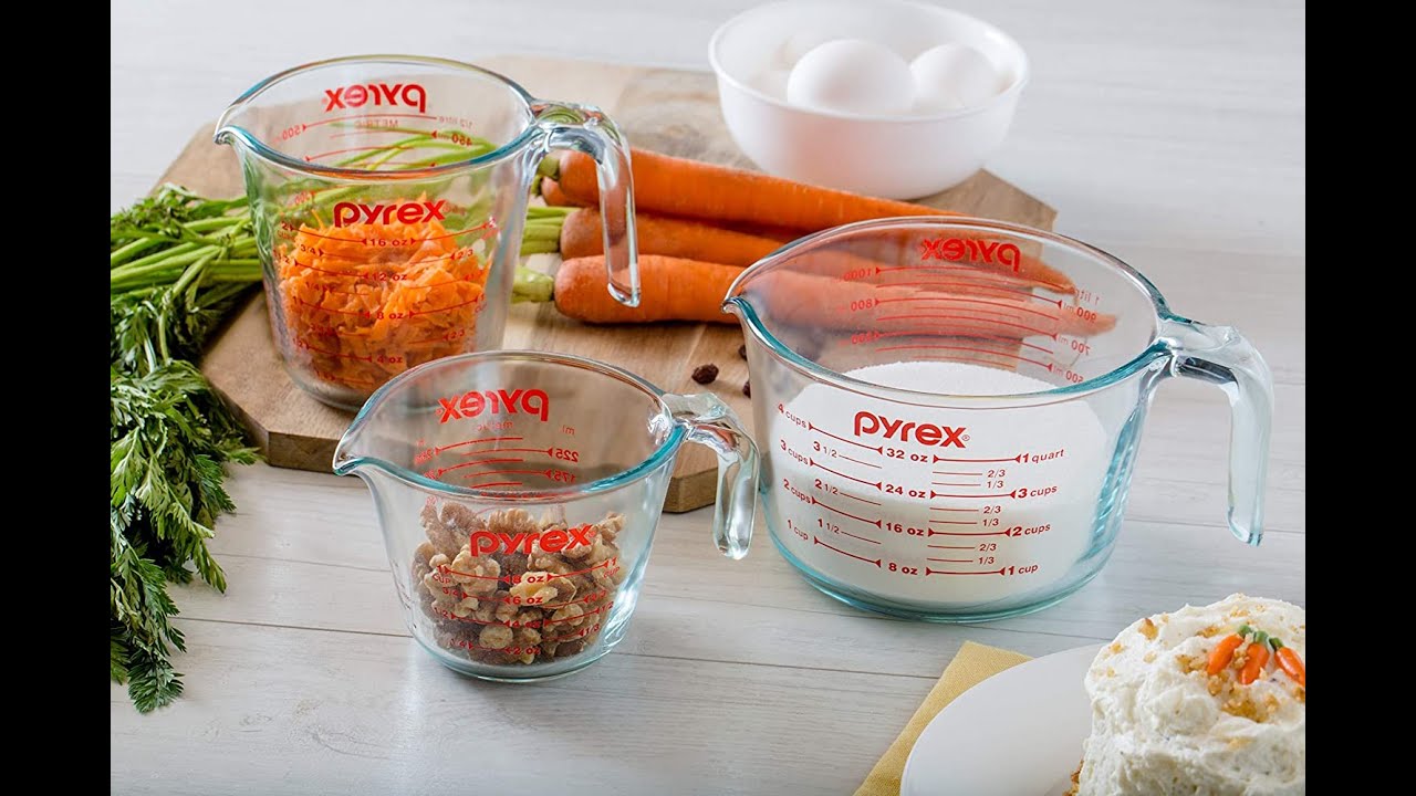 Pyrex 3 Piece Glass Measuring Cup Set, Essential Kitchen Tools