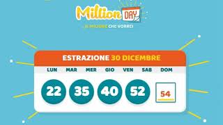 Estrazione MillionDAY 30 Dicembre 2018