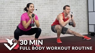 30 Minute Full Body Workout Routine at Home - Total Body Strength Training Workout with Weights screenshot 1