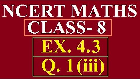Q. 1 (iii) EX. 4.3 CLASS 8 (practical geometry) || NCERT MATHS || By Bharat Sir