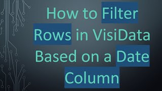 How to Filter Rows in VisiData Based on a Date Column