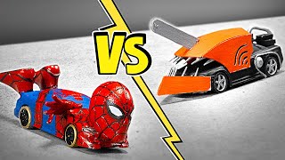 The $1 Million Challenge: How to Make a Chainsaw Man vs. Spider-Man's Sports Car and Win the Race!