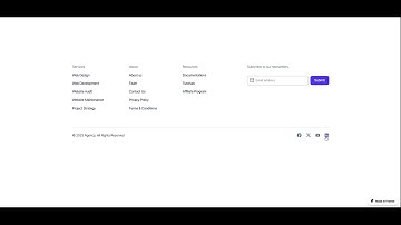 Framer Footer Component for Seamless Website Navigation and Newsletter Subscription | Free Component