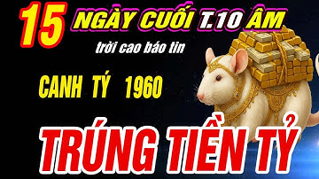 Trời định Tuổi CANH TÝ 1960 đúng 15 ngày cuối Tháng 10 âm 2025 THẦN TÀI BÁO MỘNG TRÚNG SỐ CỰC GIÀU