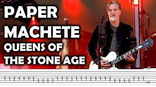 Queens of The Stone Age - Paper Machete (Guitar Tutorial +TABS) NEW SONG!
