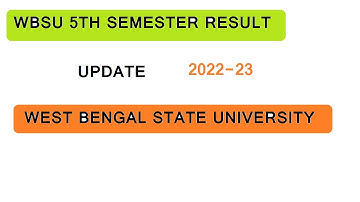 WBSU 5TH SEMESTER RESULT 2022-23