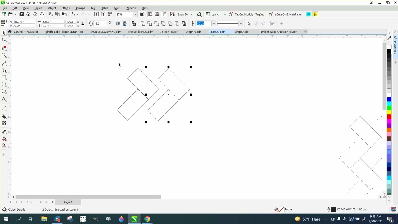 Corel Draw Tips & Tricks Draw a Herringbone pattern Part 1