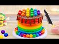 🍫🌈 Sweet Miniature RAINBOW KITKAT Chocolate Cake | Tiny Colorful Chocolate Cake Dessert