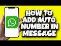 How to add auto numbering in whatsapp message latest updates