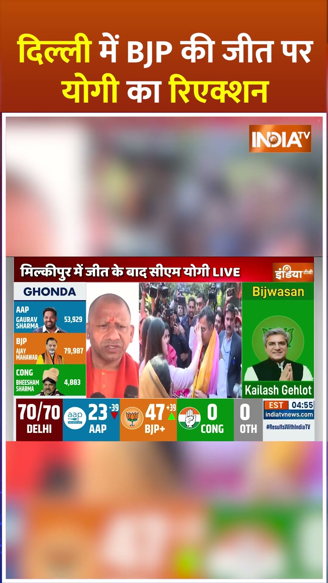 Delhi में BJP की जीत पर #cmyogi का रिएक्शन #delhielectionresults2025 #arvindkejriwal