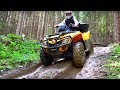 Квадрик-ВЕЗДЕХОД..ATV cross in the forest..Danya rides a children&#39;s ATV and is stuck in a puddle.