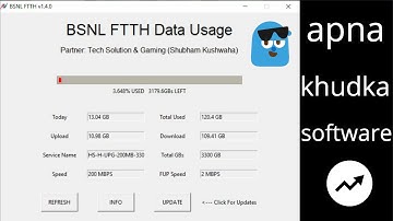 BSNL FTTH DATA USAGE CHECK-UP SOFTWARE FOR PC