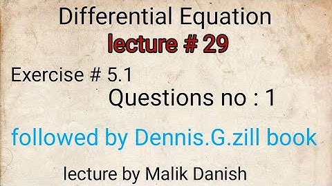 Differential Equations || Lec 29 || Ex: 5.1: Q 1 || Free Undamped Motion, Spring Mass System