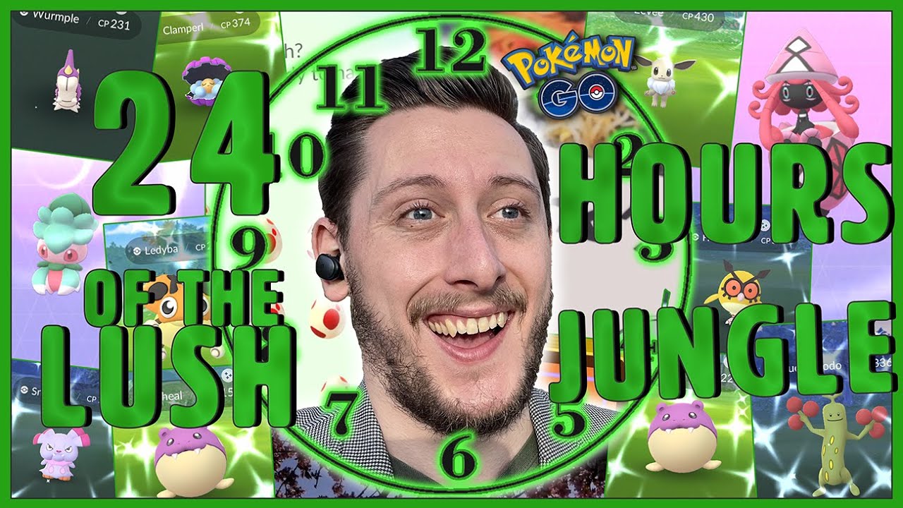 I DID A 24 HOUR CHALLENGE FOR THE LUSH JUNGLE EVENT IN POKÉMON GO! HOW MANY SHINY POKÉMON DID I GET?