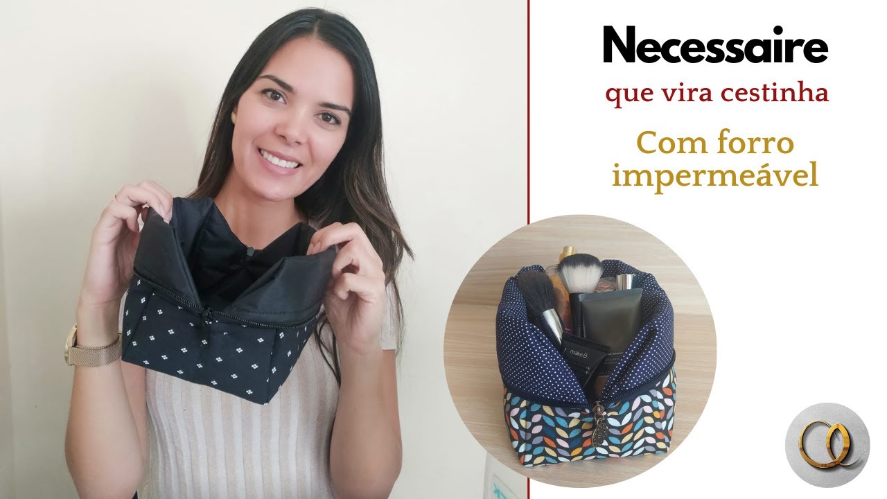 Necessaire que vira cestinha | com forro impermeável