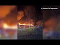 Video captures train on fire moving through London, Ont.