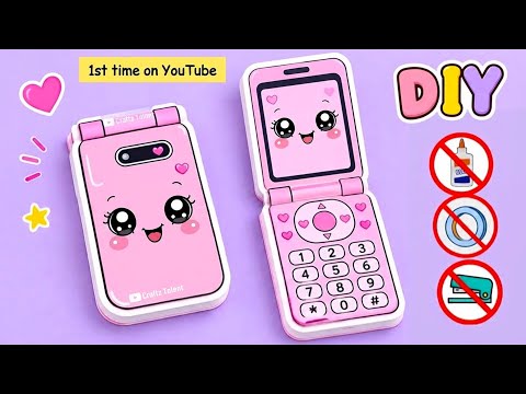DIY Cute Flip Phone Notebook 🎀 No Glue Paper Craft / How to Make / Easy Craft Ideas/ How to/ Origami