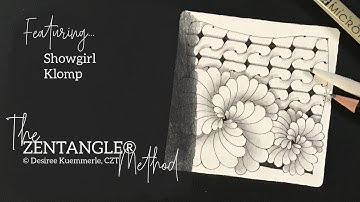 ZENTANGLE® Tile #12 | Tangle with Showgirl on Square Tile | No Voice (Beginner Zentangle Tutorial)