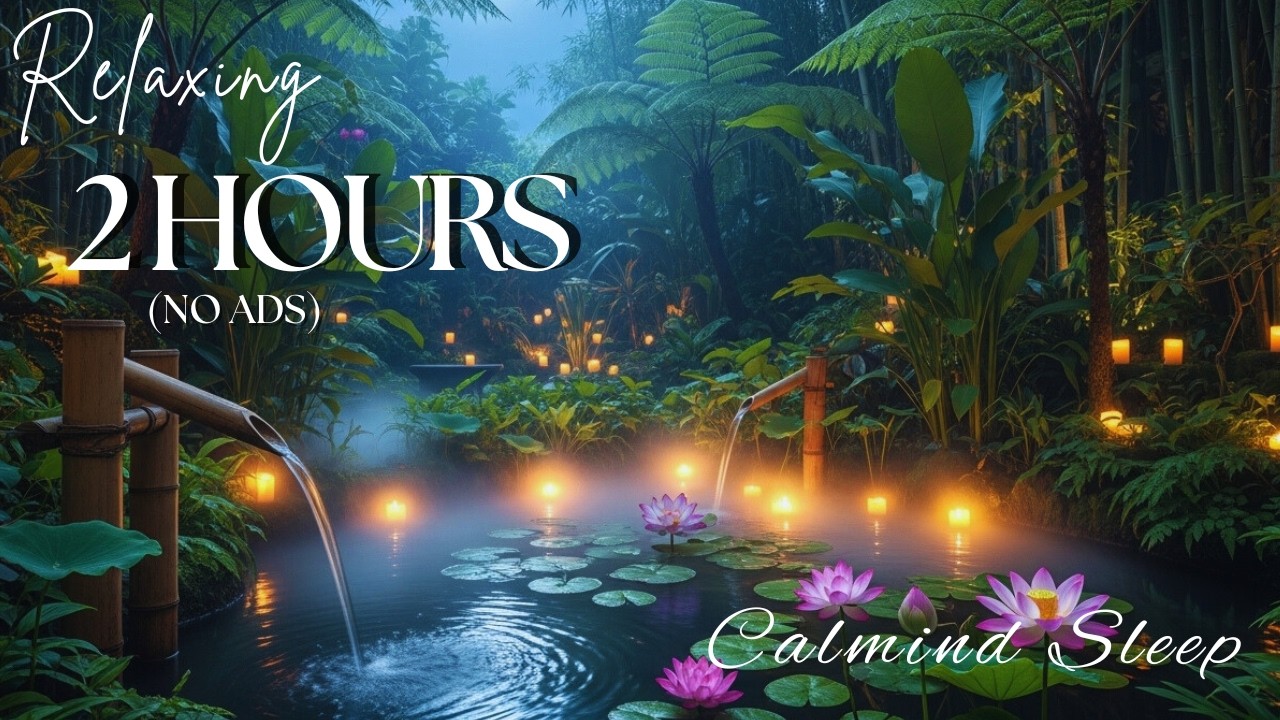 Night Spa Music + Flowing Water 🌿 Calm Brain, Release Tension, Fall Asleep