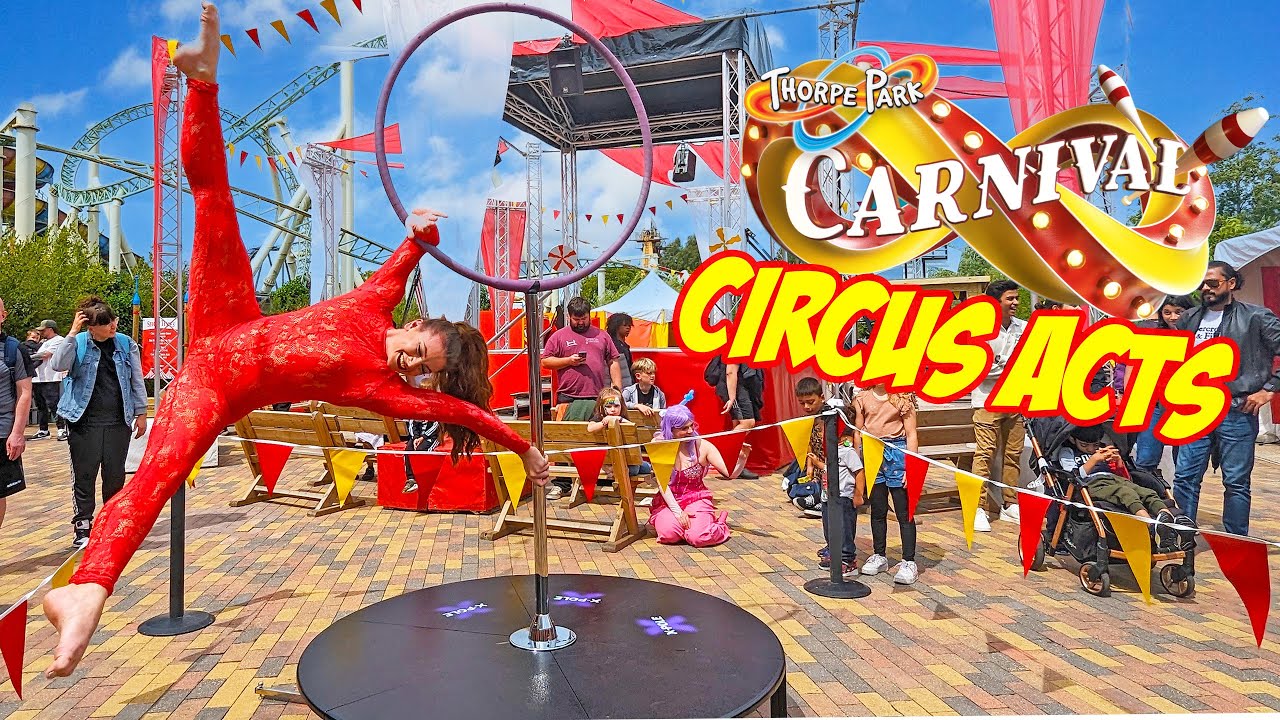 Acrobat Circus Act Show at Thorpe Park Carnival Event (July 2023) [4K ...