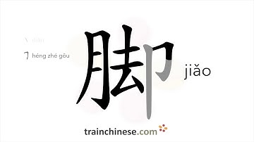 How to write 脚 (jiǎo) – foot – stroke order, radical, examples and spoken audio