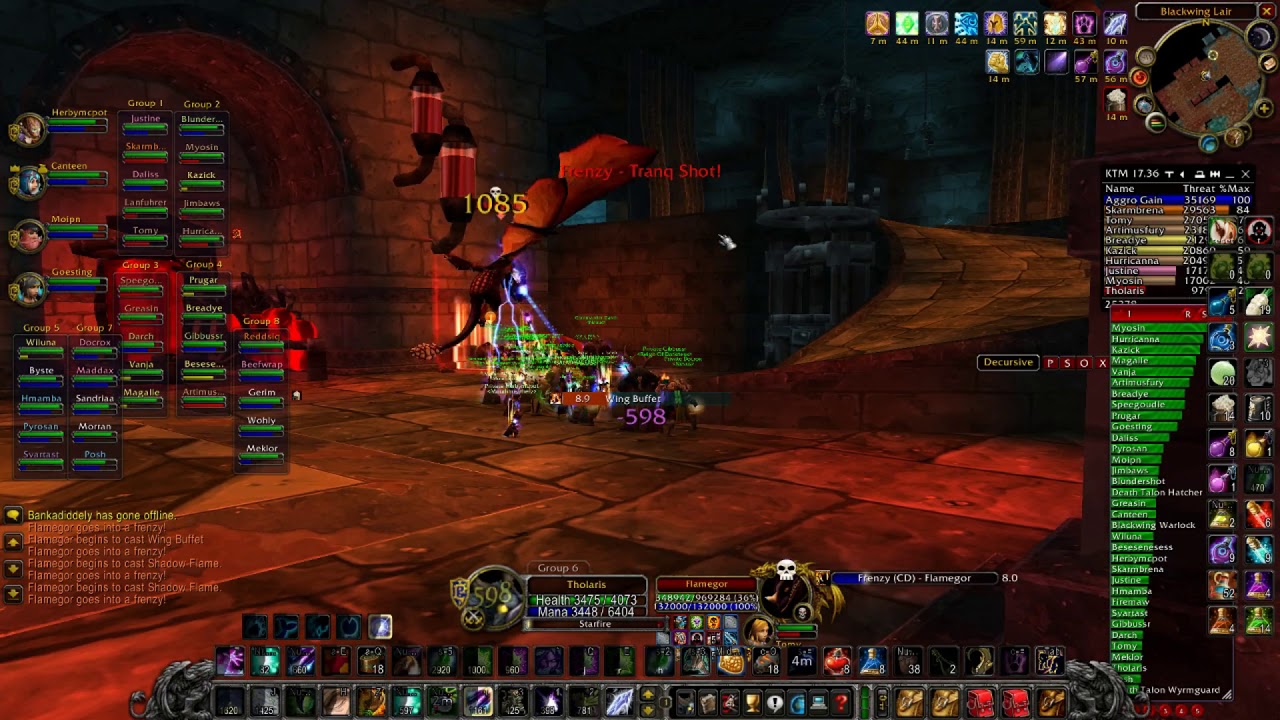 Classic WoW : Blackwing Lair : Flamegor - Balance Druid Perspective