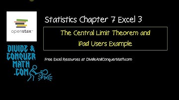 OpenStax Statistics Chapter 7 Excel 3 - The Central Limit Theorem and the iPad Users Example