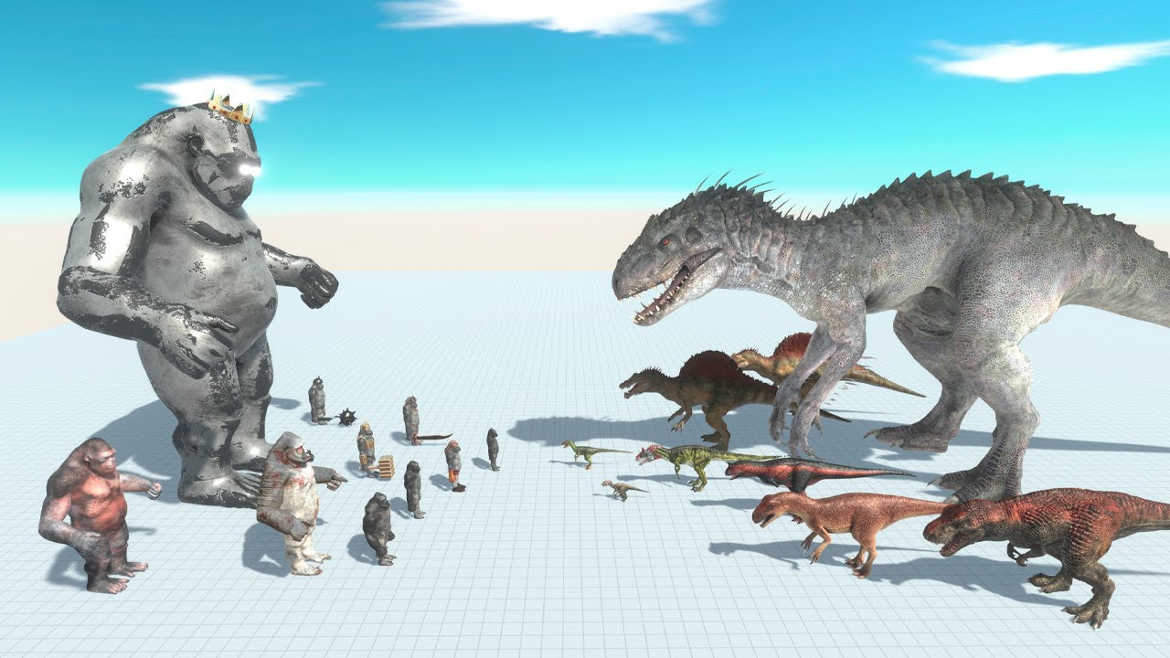 King Goro and Mutant Primates vs Indominus Rex and Dinosaurs - Animal ...