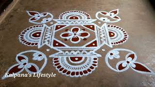 Diwali special//3//flowers padi Kollam Beautiful Rangoli Easy Rangoli Traditional muggulu