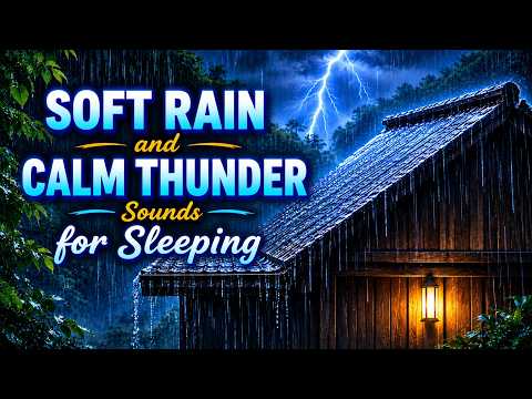 SOFT RAIN and CALM THUNDER Sounds for Sleeping