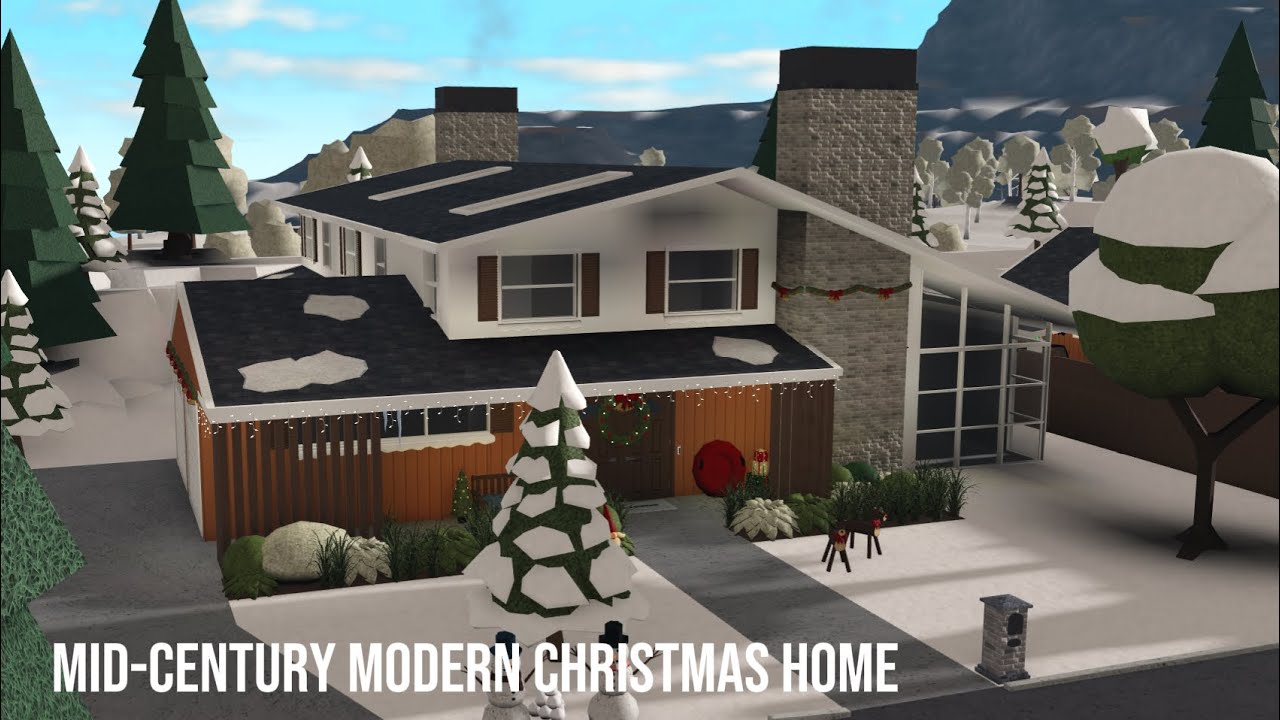 Bloxburg build: Two-story Mid-Century modern Christmas family home ...