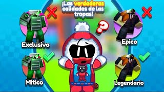 ¡Las verdaderas calidades de las tropas! /toilet tower defense