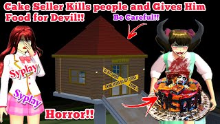 Secret Horror Cake Seller turns into a Demon at night in Sakura School Simulator