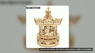 Robotime 3D Wooden Puzzle 336pcs Rotatable DIY Romantic Carousel Game Gift for Children Kids Adult A