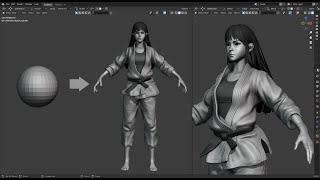 Sculpting from scratch - Karate - Practice - Blender