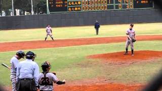 20110221九九大專盃 北體文化36邱皓鈞VS王嘉駿三振