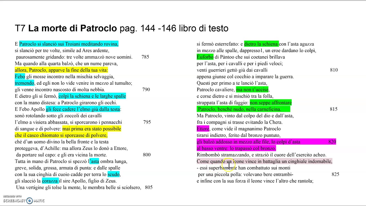 La morte di Patroclo - YouTube
