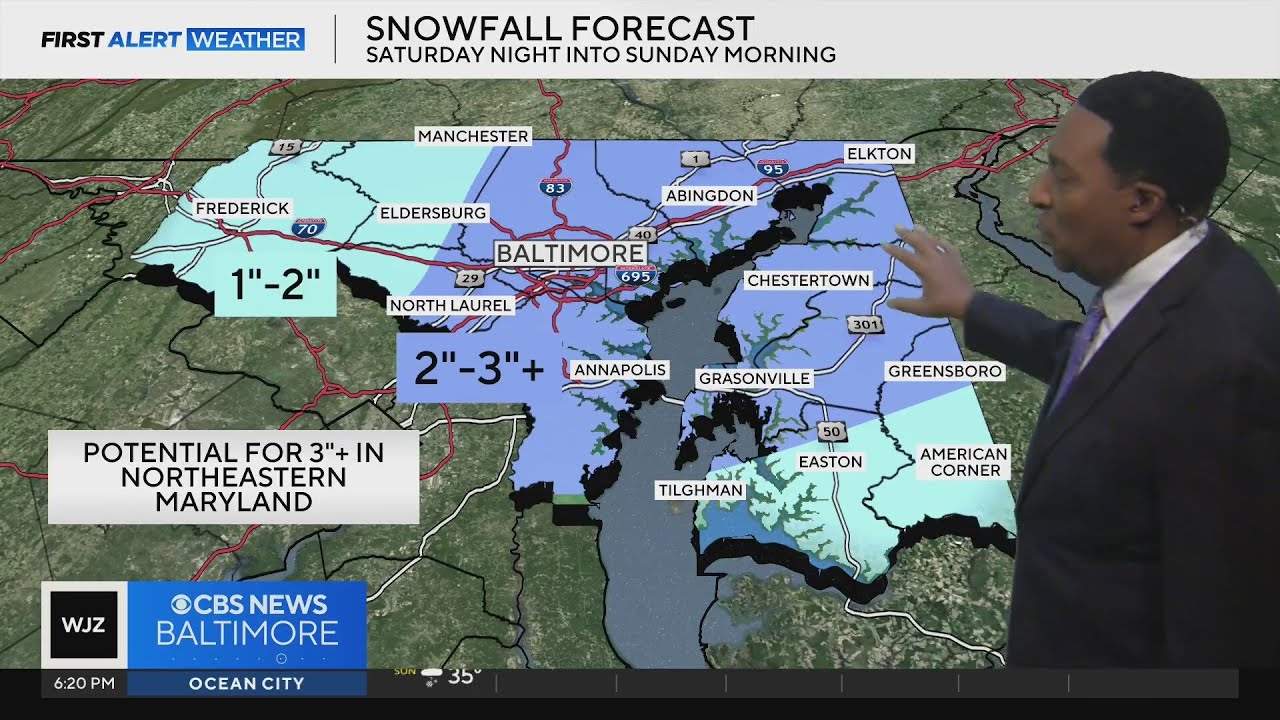 Several inches of snow expected for much of Maryland on Sunday - YouTube