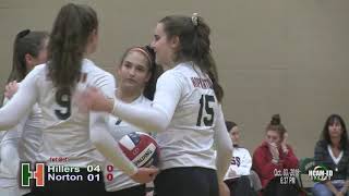 Hiller Varsity Volleyball vs. Norton: October 3, 2018