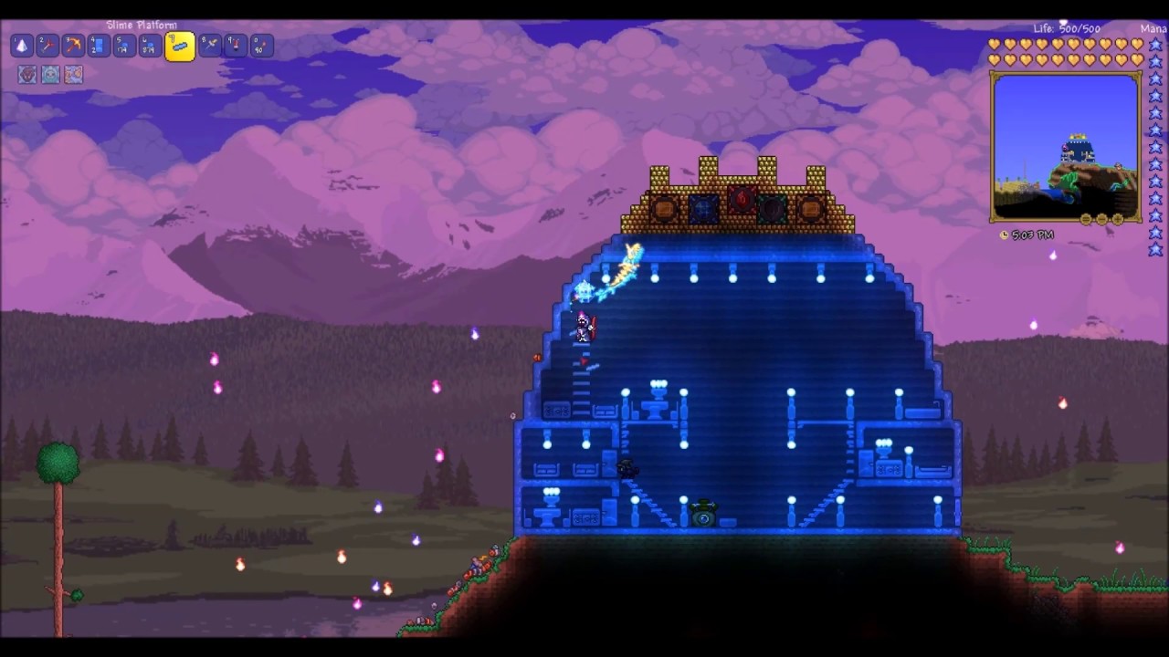 Terraria Slime King House Speed Build Youtube Complete terraria npc house requirements, design tutorial & ideas guide! terraria slime king house speed build