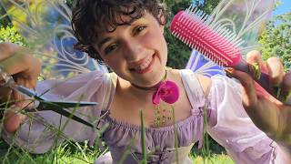 ASMR Garden Fairy Trims Your Hair π§ββοΈ (It's Grass) whispered roleplay, asmr outside, tingly haircut