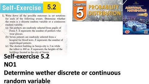 Probability distribution self-exercise 5.2 Q1 latihan kendiri 5.2 form 5 add maths kssm textbook