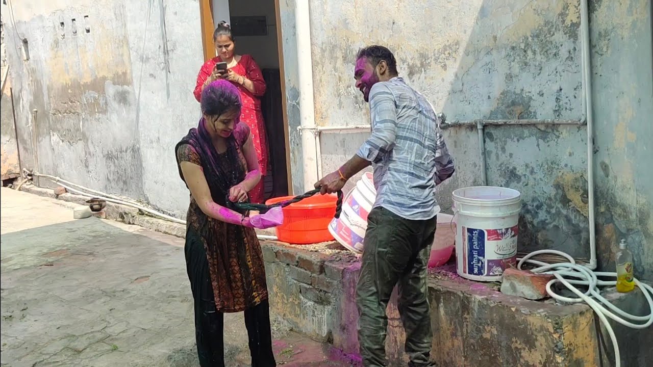 देसी व्लॉग = मेरा साला और मेरी भाभी के साथ होली ( फ़ाग ) गुरप्रीत कौर