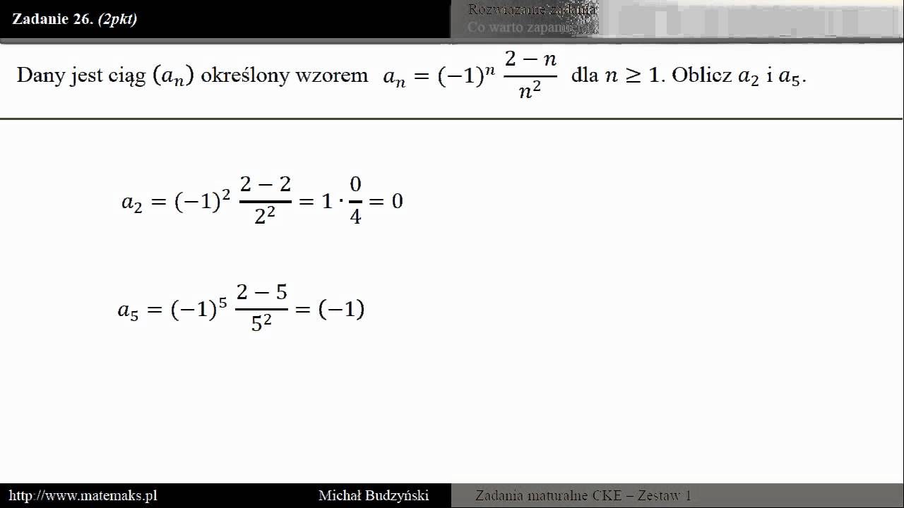 Zadanie 26 - matura z matematyki [Ciągi liczbowe] (zestaw 1) - YouTube