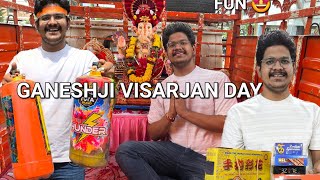 Full Fun And Enjoyment On Ganesh Visarjan 2024 Crackers And Colour Thunders