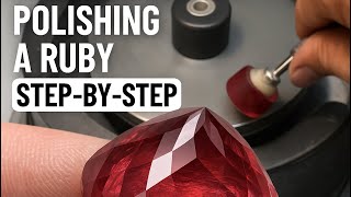 Faceting Magic Carving and Polishing a Ruby Step-by-Step #gemstone